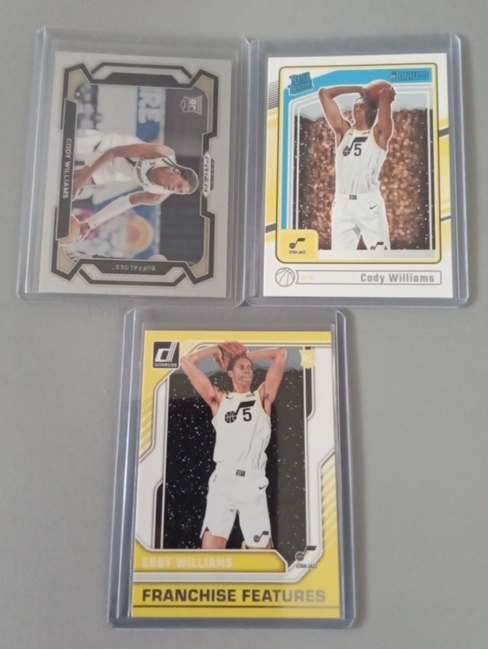 Panini Cody Williams Basketball Trading Cards Lot.